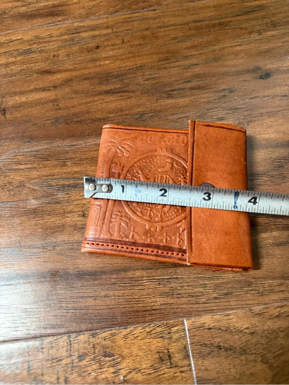Vintage Moroccan Leather Wallet Handmade Original Brown Leather